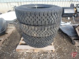 (4) Good Year G182RSD 11R 22.5 semi truck tires