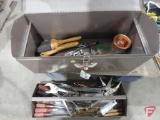 Metal tool box and contents: 10