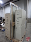 (1) 4-drawer file cabinet, (3) 2-drawer file cabinets, shower door, and countertop
