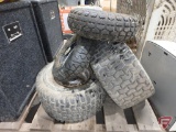 (2) Carlisle Turf Saver 15x6.00 NHS tires and (2) utility tires: 260x85 and 4.10/3.50-4