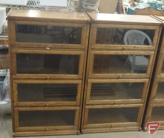 (2) lawyers bookcases 31"W x 14"D x 57"H. Both