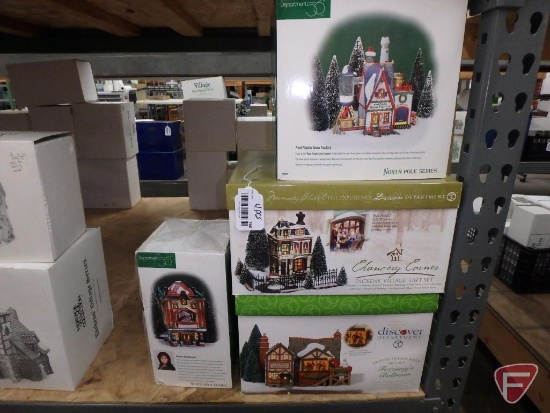 Dept 56, North Pole Series and (2) Dickens Village Gift Sets. 4 pcs