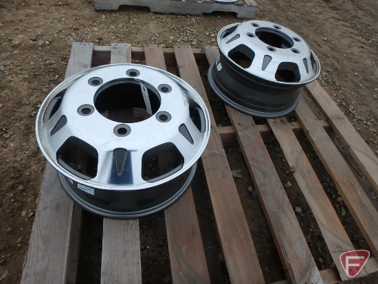 (2) Two tone 16x6 front wheels with 6x205mm pattern