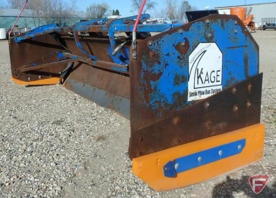 2009 Kage SB120 10' snowplow skid steer attachment with quick attach, sn 51657