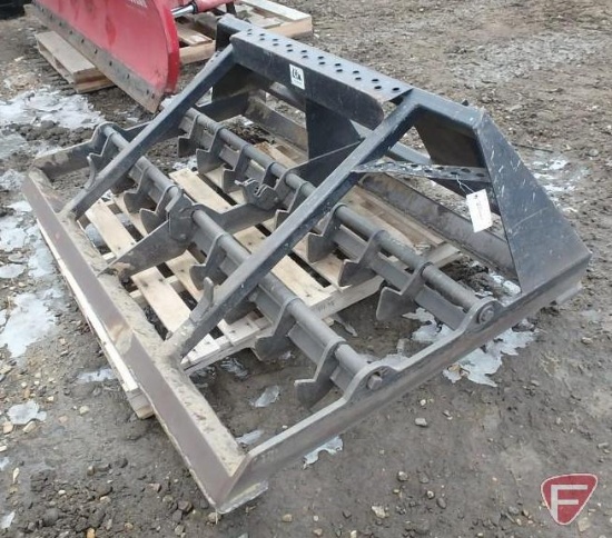 72" E-Z Grader landscape rake/land leveler skid steer attachment with universal quick attach mount
