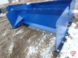 Snow pusher skid steer attachment with universal quick attach mount, 8' overall width