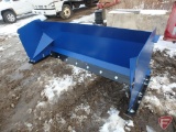 Snow pusher skid steer attachment with universal quick attach mount, 8' overall width