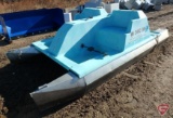Ercoa 12' fiberglass paddle boat with aluminum tunes/tubes/floats, 4-passenger, 650 lbs.