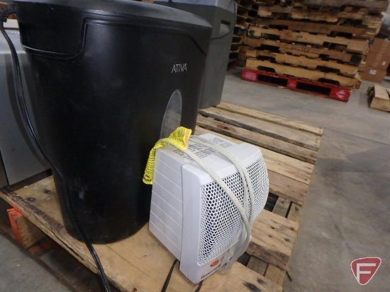 Ativa paper shredder model 08CC03 and Honeywell HZ-315 electric heater