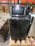GE compact refrigerator and GE microwave