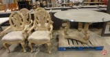 Glass table top with (4) matching dining room chairs