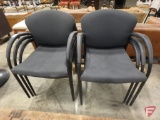 (6) Stackable office reception chairs with metal frame, vinyl-like covering