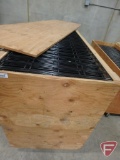 2' x 8' Wire grid wall panels in wood crate with casters