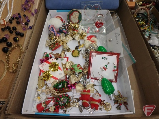 Jewelry-necklaces, earrings, boxes. 4 boxes and organizer