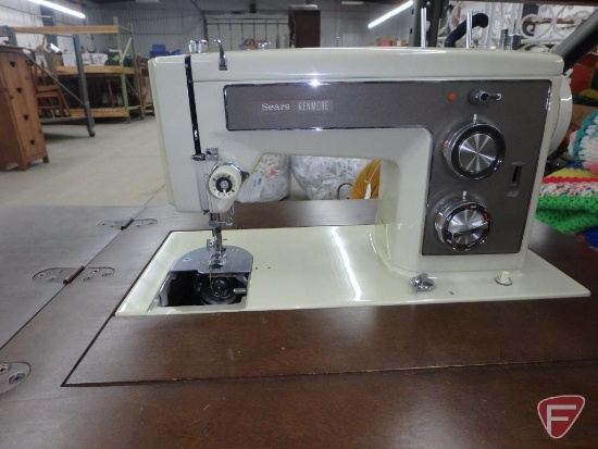 Sears Kenmore sewing machine, Model 158.14101, missing cords, in cabinet, Feather Weight Bissell,