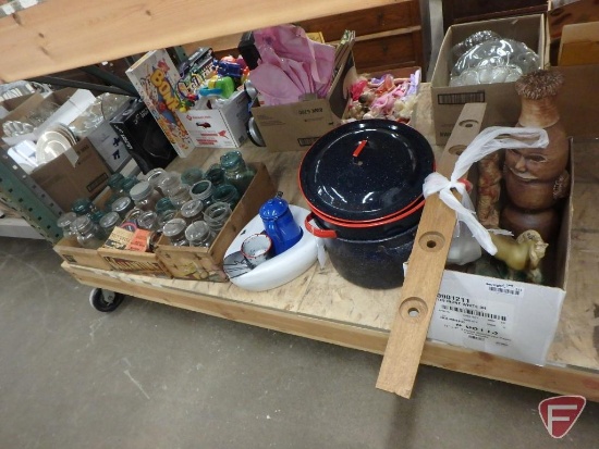 Wire-rimmed jars, canners, enamelware and ceramics