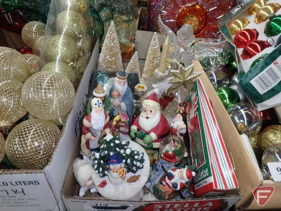 Christmas items, Snowbabies, bulbs, decorations. 5 boxes