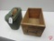 Wood ammo crate, swivel seat shell box
