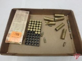 .44 Russian ammo (27) rounds, 12 gauge brass shells, misc cartridges