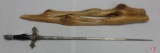 Knights of Columbus sword with wood display