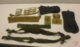 U.S. military style belts, pouches, bandoliers, mittens