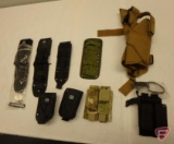 Tactical gear; magazine pouches, knife scabbards, holster