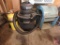 Shop Vac 8 gallon vacuum, squirrel fan, and Badger yellow fire extinguisher