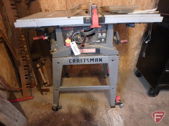 Craftsman 10" table saw on stand model 137.248830, sn RHN4610, 120v, 15amp