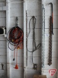 Log chain, chain with hooks, cable with clevis, and extension cords