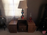 Table lamp, oil lamp, floor lamp, coffee table, and (3) end tables