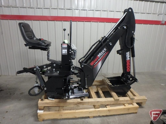 2018 Wood Maxx WM-8600 backhoe attachment with seat, sn 32299
