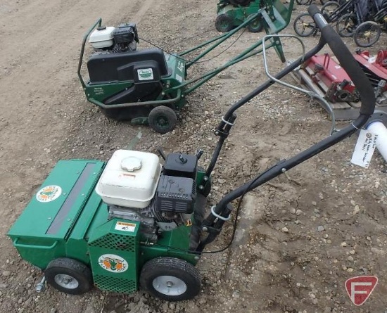 Billy Goat gas walk behind seeder, model OS550H, sn 061803031, Honda GX160 5.5HP engine