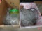 Clear glassware, plates, bowls, relishes, 6 boxes