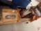 Wood items, bread box, pictures