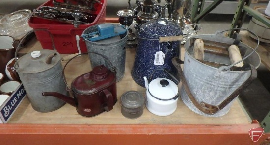 Metal, enamelware, 7 pieces