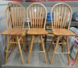 (3) island/bar stool chairs with foot rail