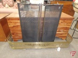 Fireplace screen and metal skirt