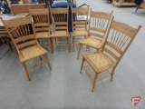 (6) matching chairs with cain seat