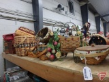 Longaberger and other baskets on top shelf