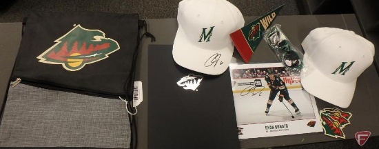 MN Wild Gift Pack - 2 hats (one signed by Ryan Donato), Sunglasses, Slingpack and more!