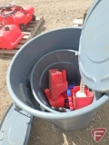 (2) Garbage bins, (17) hand scoops