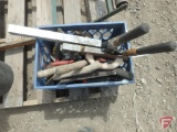 Hand tools: masonry tools, hatchet, hedge trimmer, spades, and others