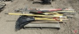 Rakes, forks, shovels, spades, limb saws, paddle