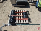 (7) Trash cans with lid, (5) snow shovels, limb saw, (2) hand fertilizer spreaders