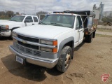 1999 Chevrolet C3500 Diesel Dually Flat Bed Truck, 14' x 8' Bed