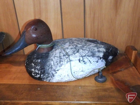 Duck decoy, styrofoam, possible Herters, molded head, with weight