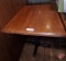 Solid wood table with metal base, 24