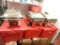 (3) Silver and gold chafing dishes with (3) folding lid totes