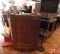 Solid wood hostess counter/lectern w/ shelves and plexiglas protective top, 30.5