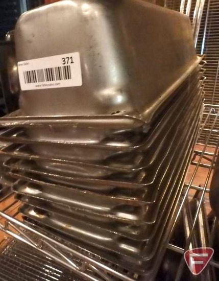 (10) Stainless steel 1/2 size long 4" deep food pans